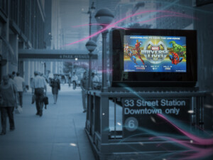 urban panel digital display on subway entry