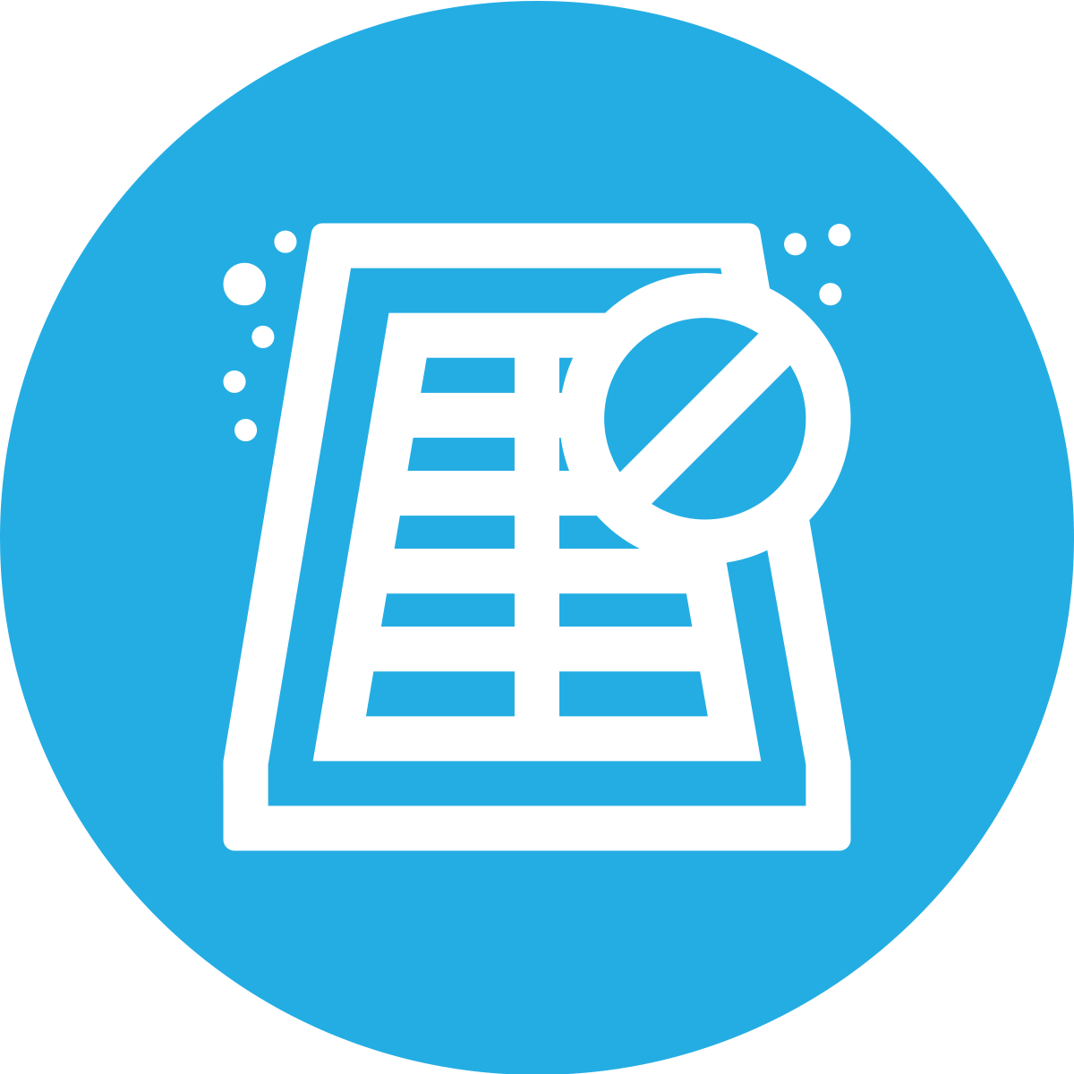 icon of an air filter with a do not circle