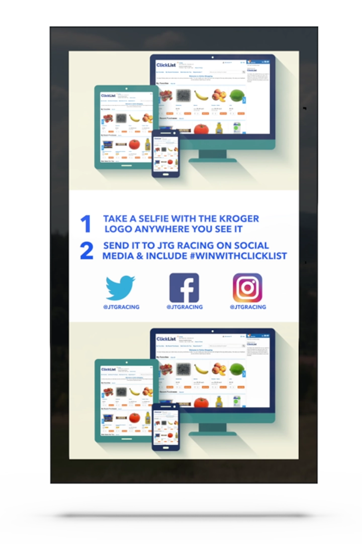 mockup of a social ad on a LCD