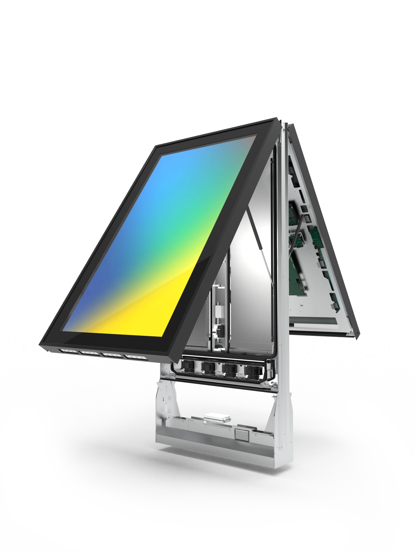 An open LCD kiosk